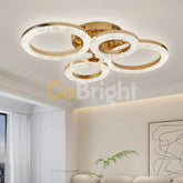 Lustra LED 85W cu Telecomanda Iris 3 Tipuri de Lumini Auriu